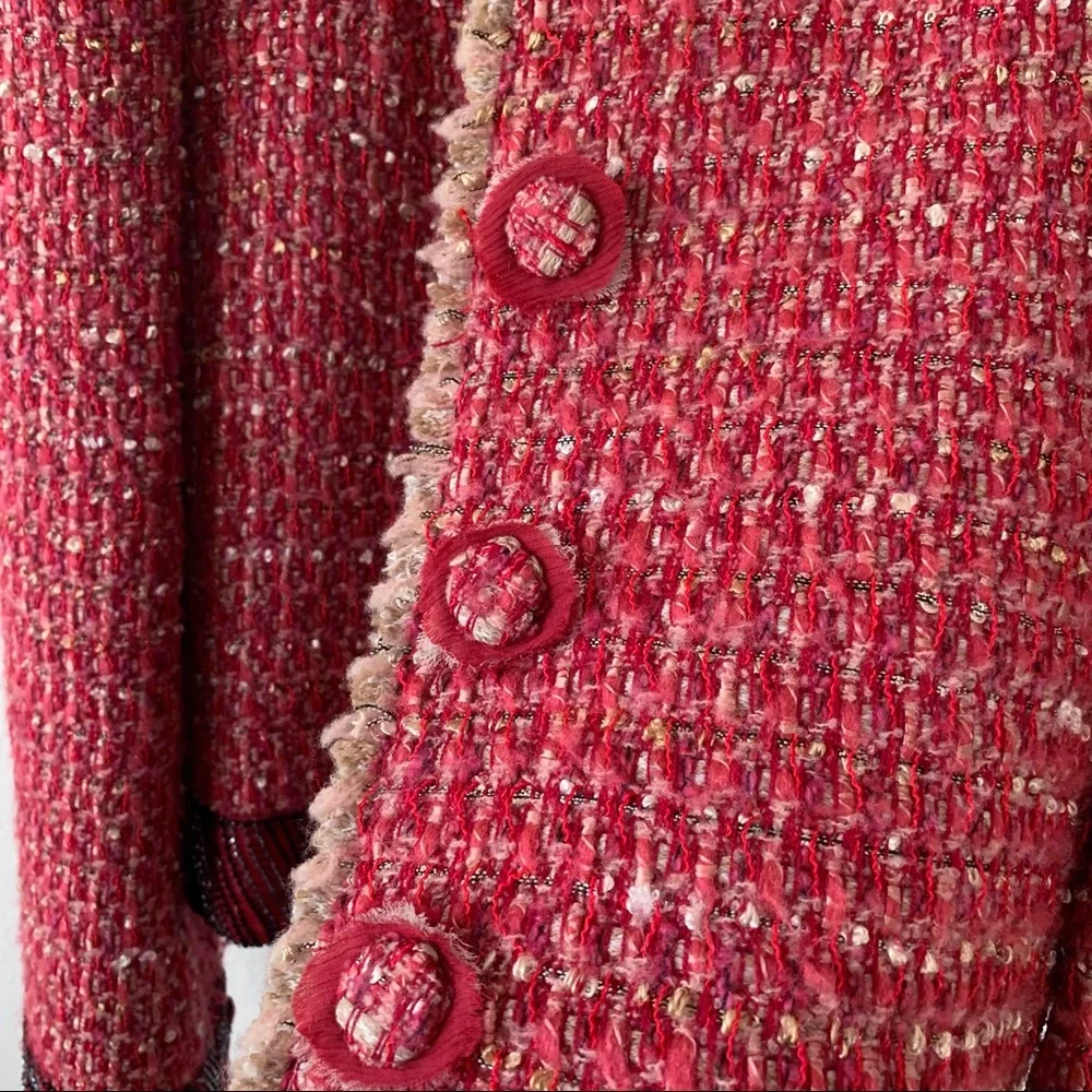 NWOT Blumarine beaded tweed jacket